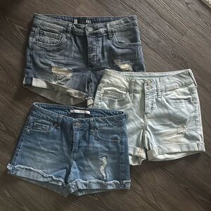 Assorted Denim Lot of Distressed Jean Shorts. Sizes 3 and 4 in Great Condition.
